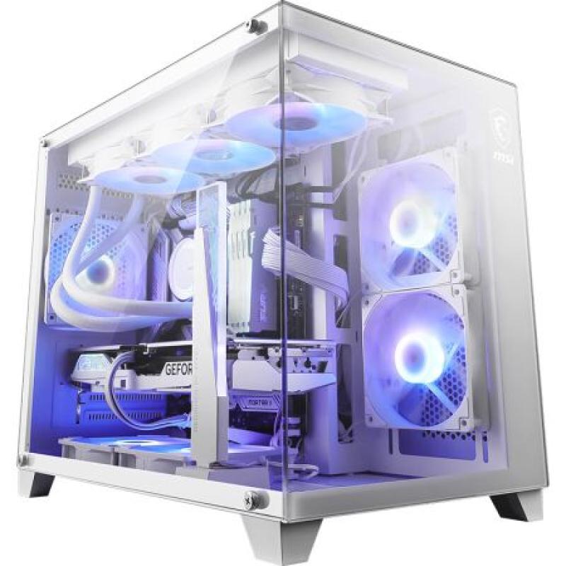 微星 PAG PANO M100L WHITE白色 碉堡無立柱海景房機箱臺式機電腦主機M-ATX全側透電競游戲機箱