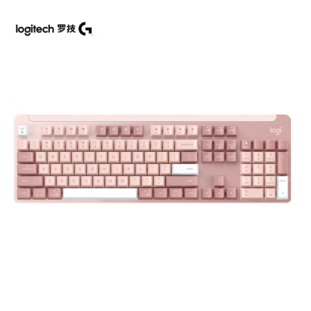 羅技K865無線機械鍵盤 商務(wù)辦公 電競游戲鍵盤 104鍵全尺寸 雙模連接 茱萸粉