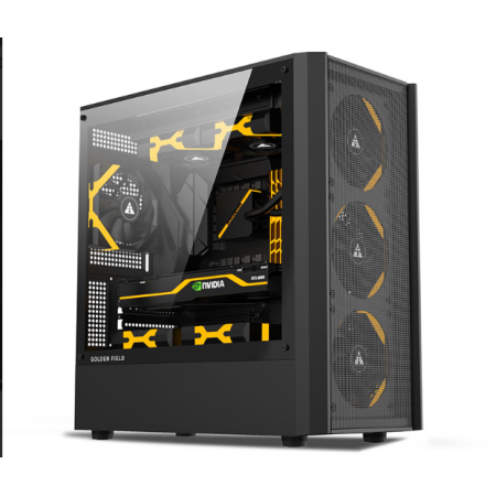 金河田風(fēng)爆921 鐵網(wǎng)面板，玻璃側(cè)透，支持M-ATX/ITX