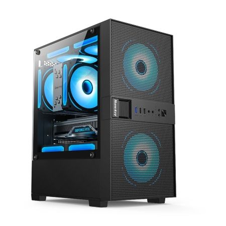航嘉（Huntkey）賽亞人R2 黑色  臺(tái)式機(jī)電腦主機(jī)箱 側(cè)透/USB3.0