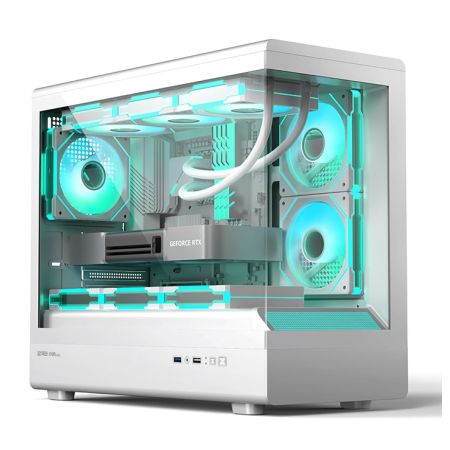 金河田 小嶼Lite 白色 無框視界電腦游戲機(jī)箱 360水冷+小主板