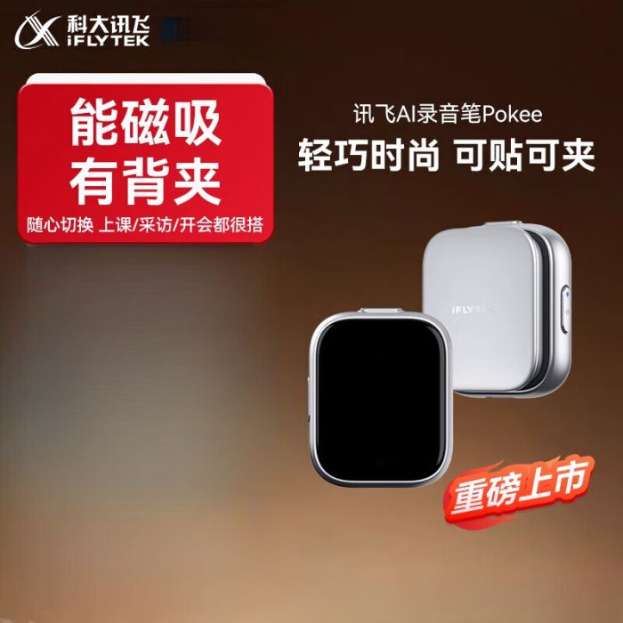 科大訊飛(iFLYTEK) Pokee 64G AI錄音筆 64G AI錄音筆 可磁吸有背夾 錄音轉(zhuǎn)文字同聲轉(zhuǎn)譯會議紀要