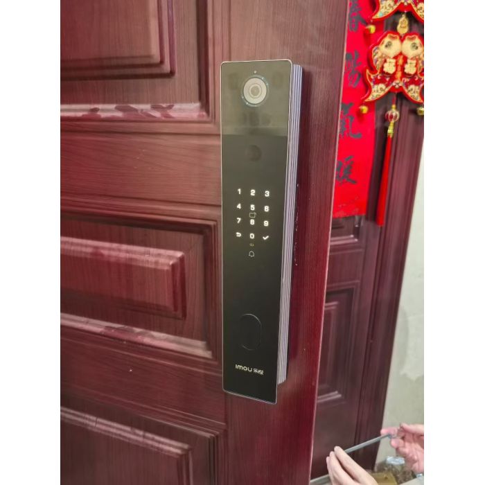 樂橙X10-S灰色智能鎖雙電單射 刷臉，指紋，密碼，鑰匙單射，雙電