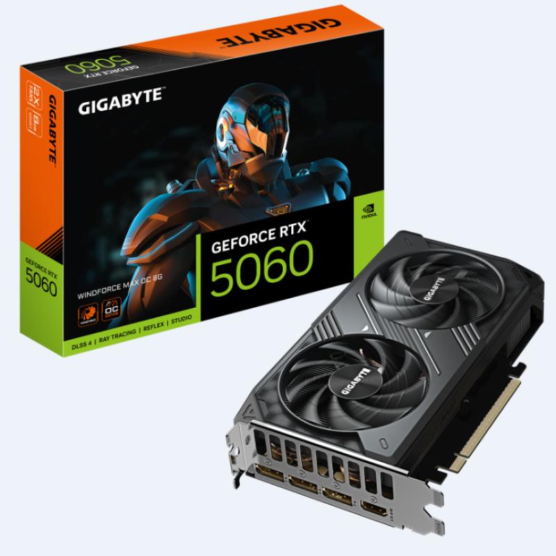 技嘉 風(fēng)魔 RTX5060 WINDFORCE MAX 8G 顯卡（黑色雙風(fēng)扇）DP 2.1b *3 HDMI 2.1b *1