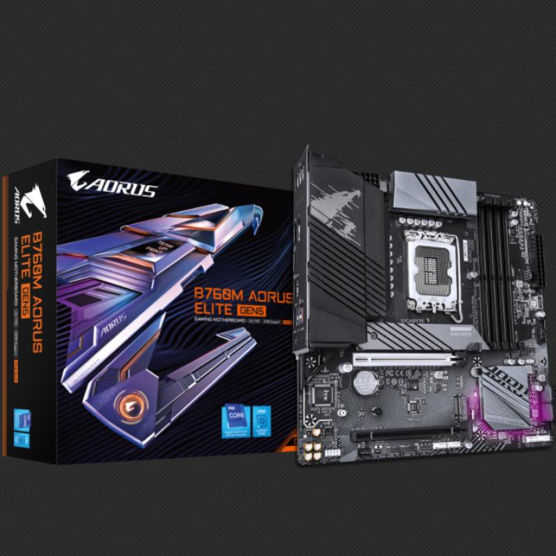 技嘉 B760M AORUS ELITE DDR5 GEN5主板 M-ATX 支持第十四代丶第十三代及第十二代Intel CPU  INTEL LGA1700