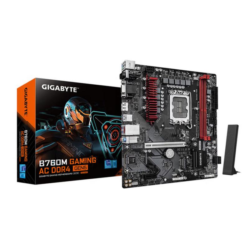 技嘉（GIGABYTE）B760M GAMING AC DDR4 GEN5 WIFI支持CPU 13600KF 12600KF Intel LGA 1700